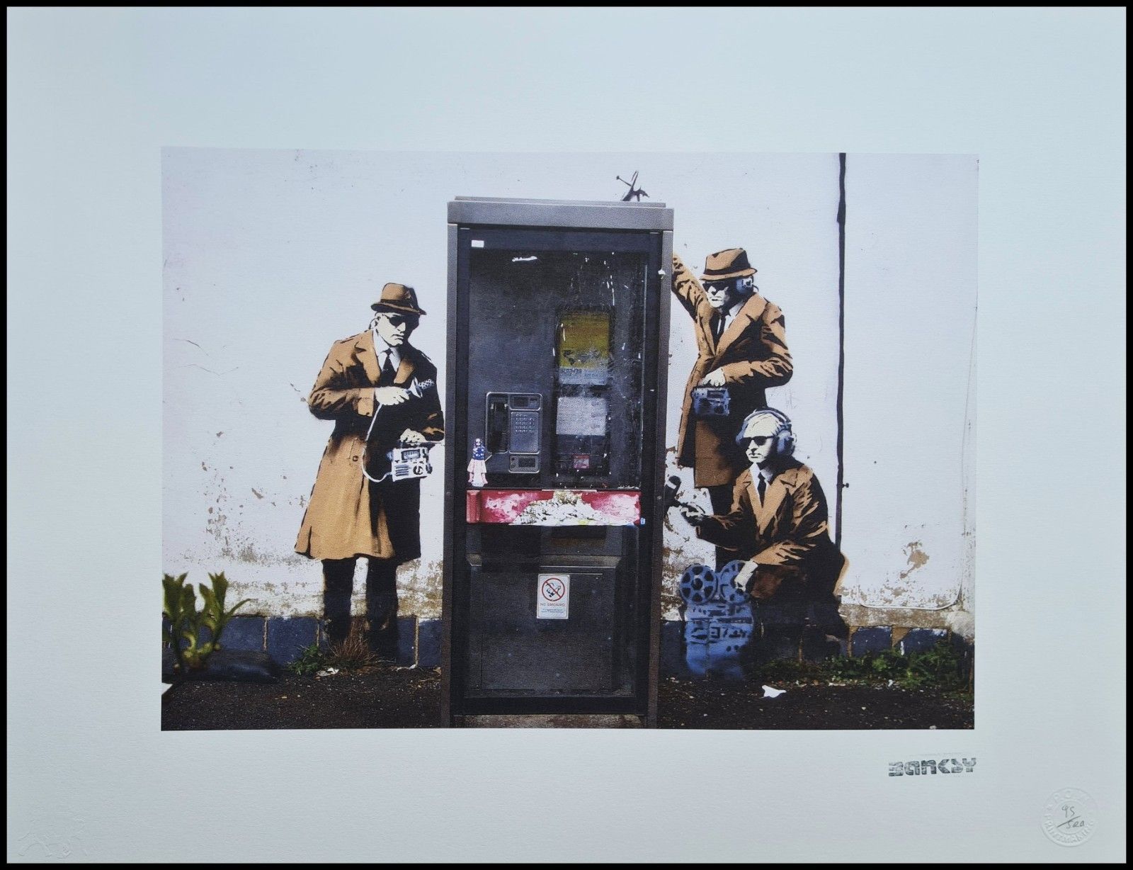 Banksy * Spy Booth * 65 X 50 Cm * Lithografie * Kunstdruck * Limitiert # 95/500