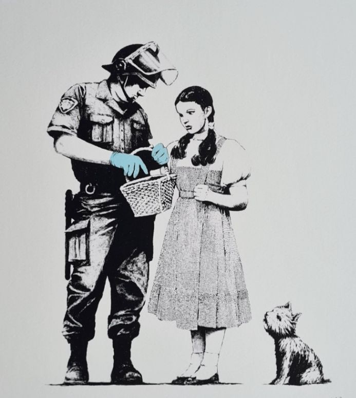 Banksy * Stop And Search * 50 X 40 Cm *Lithografie*Kunstdruck*Limitiert # 20/600 photo furniture