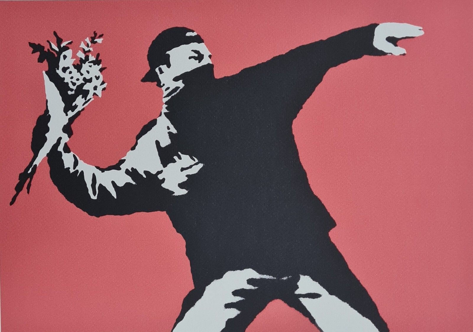 Banksy * Love Is In The Air * 50 X 35 Cm * Lithografie * Limitiert # XX/60 photo furniture