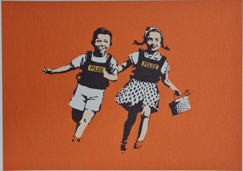 Banksy * Jack Y Jill * 50x35 Cm * Litografía * Limitada # 22/60 photo furniture