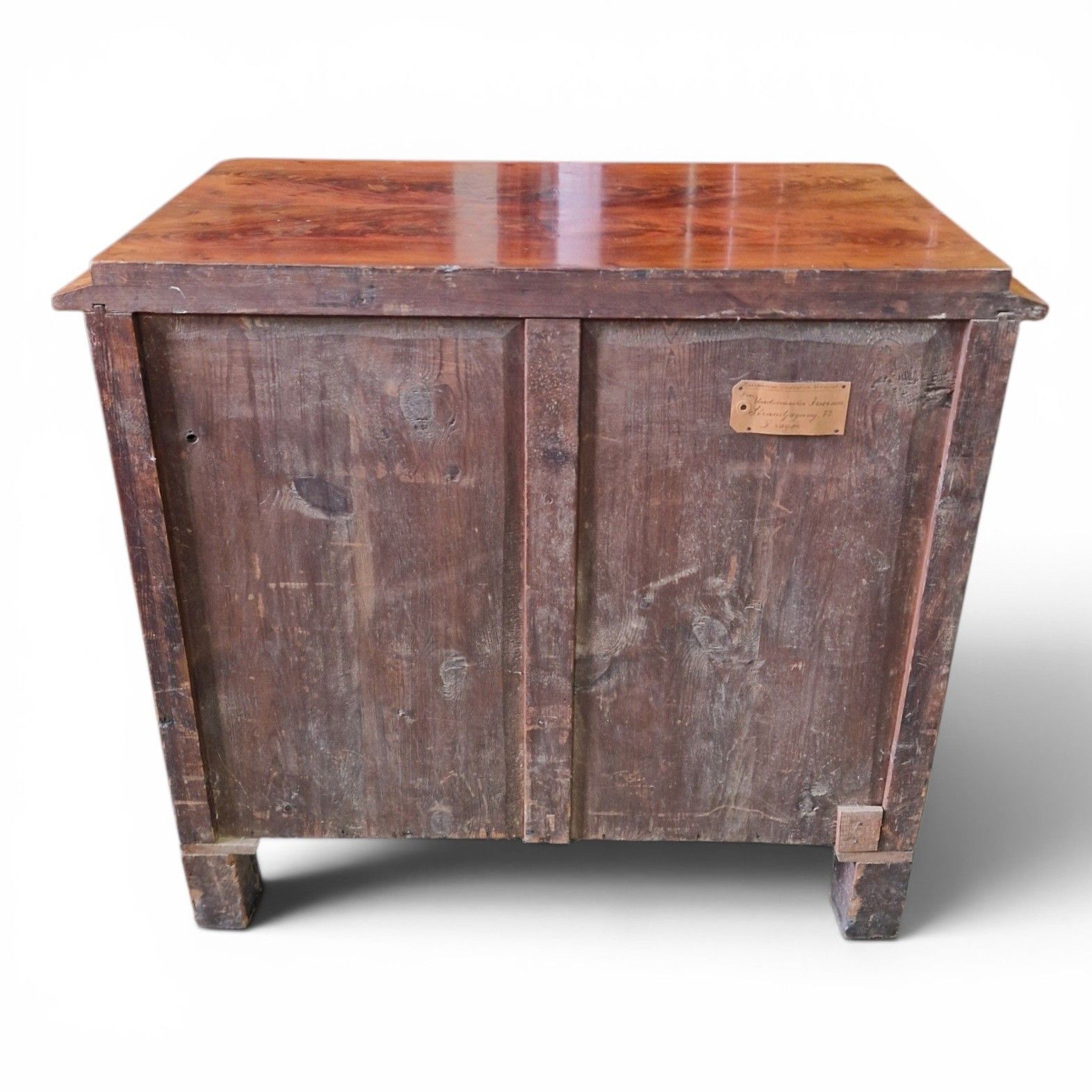 photo vintage Antique Continental Flame Mahogany Chest Of 3 Drawers Biedermeier Style