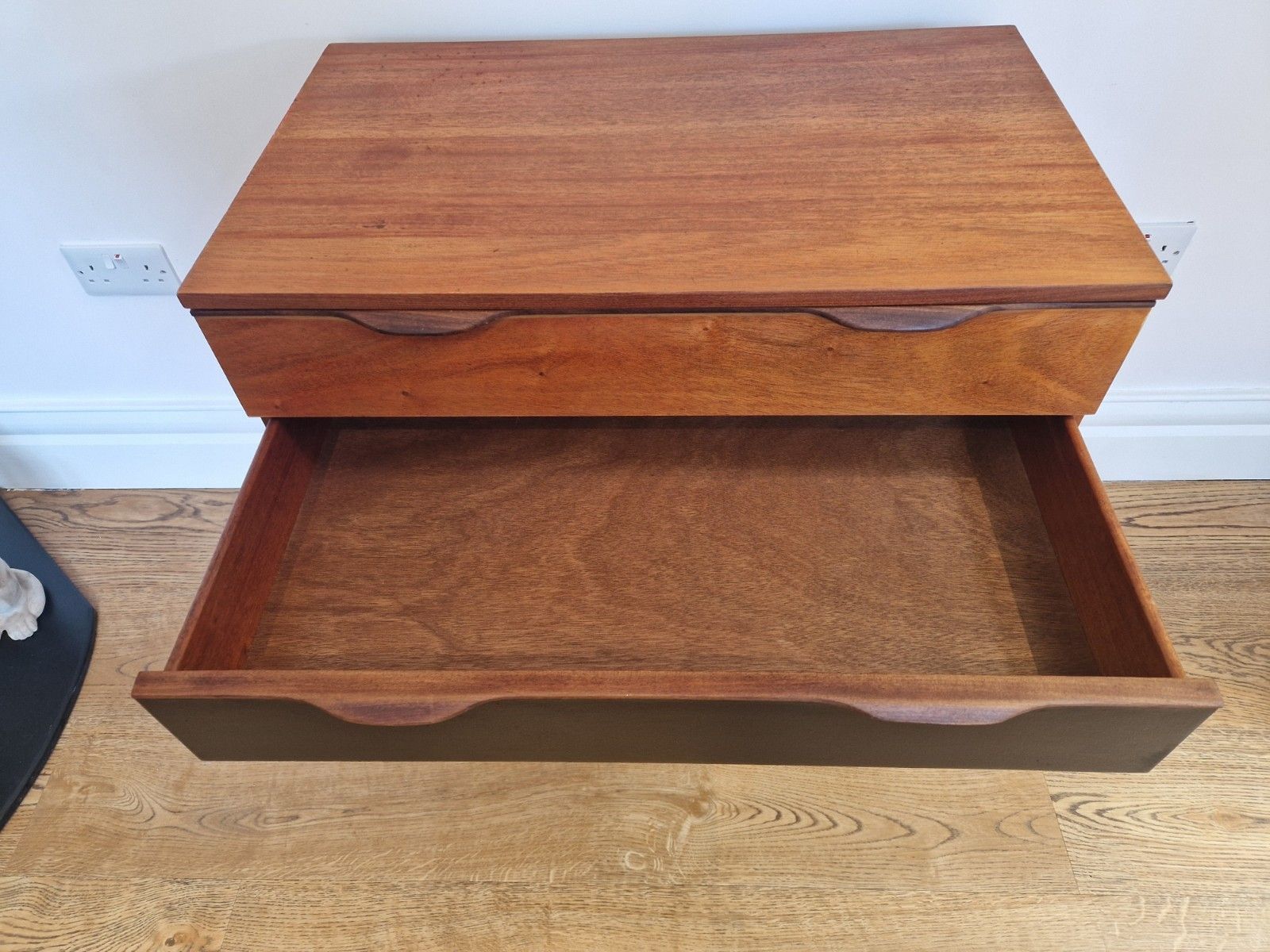 photo furniture Mid Century Modern Teak Chest Of Drawers Refurbished 4 Drawers, Vintage