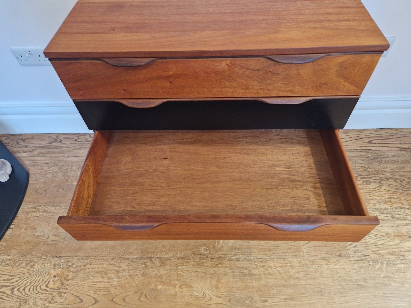 photo for sale Mid Century Modern Teak Chest Of Drawers Refurbished 4 Drawers, Vintage