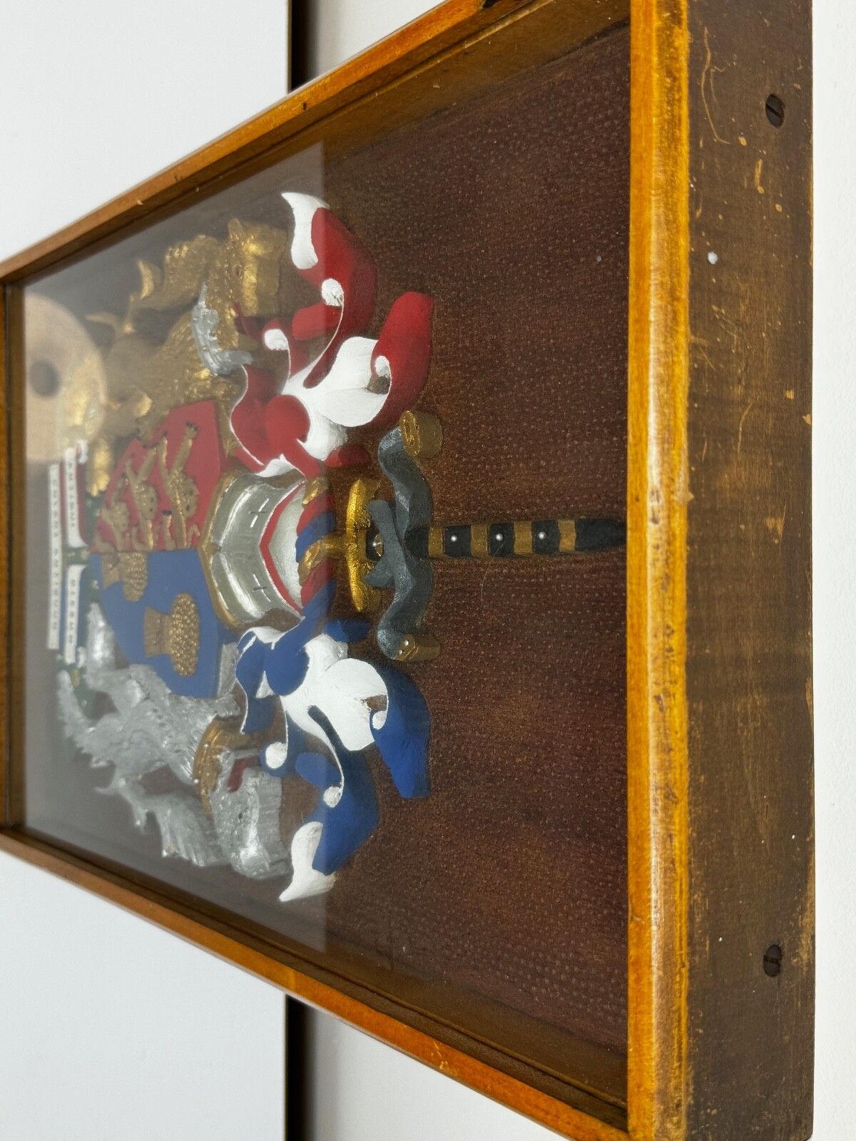 photo furniture Heraldic Armorial Shire Coat Arms Of Chester Plaster Wall Sculpture In Case