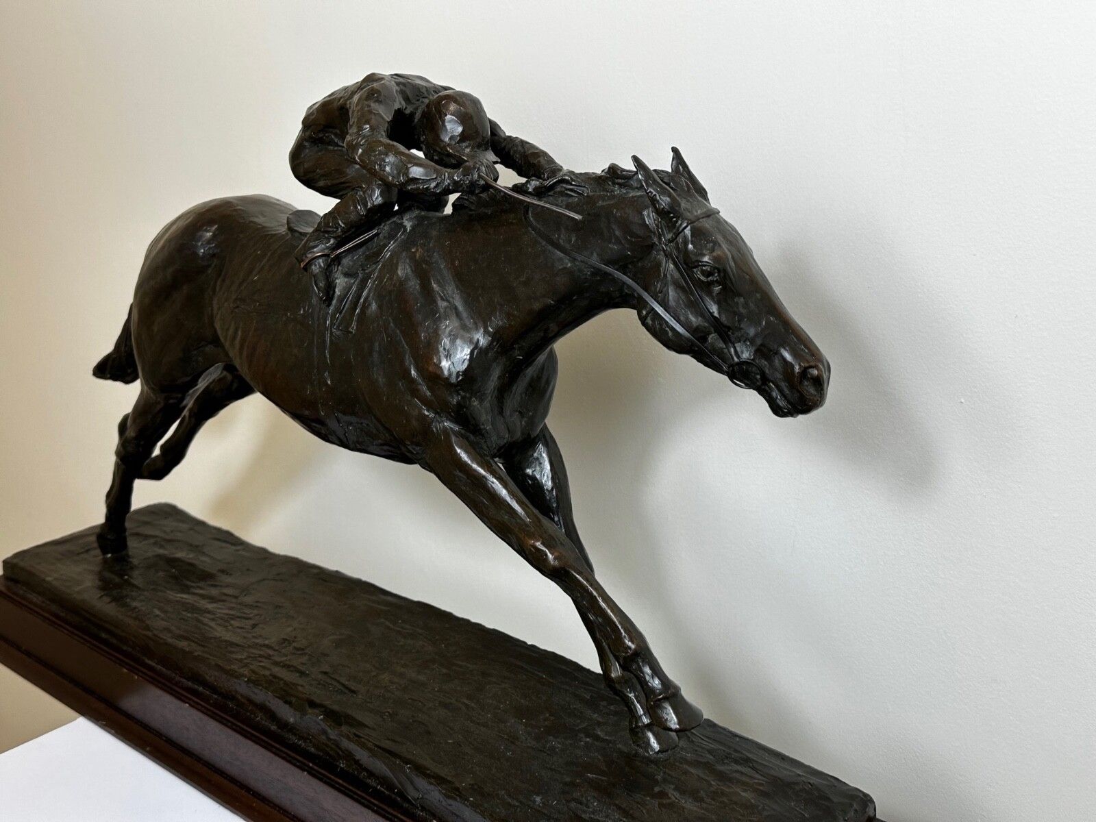 Bronze Race Horse Dunfermline Jockey Willie Carson Sculpture By Phillip Blacker photo furniture