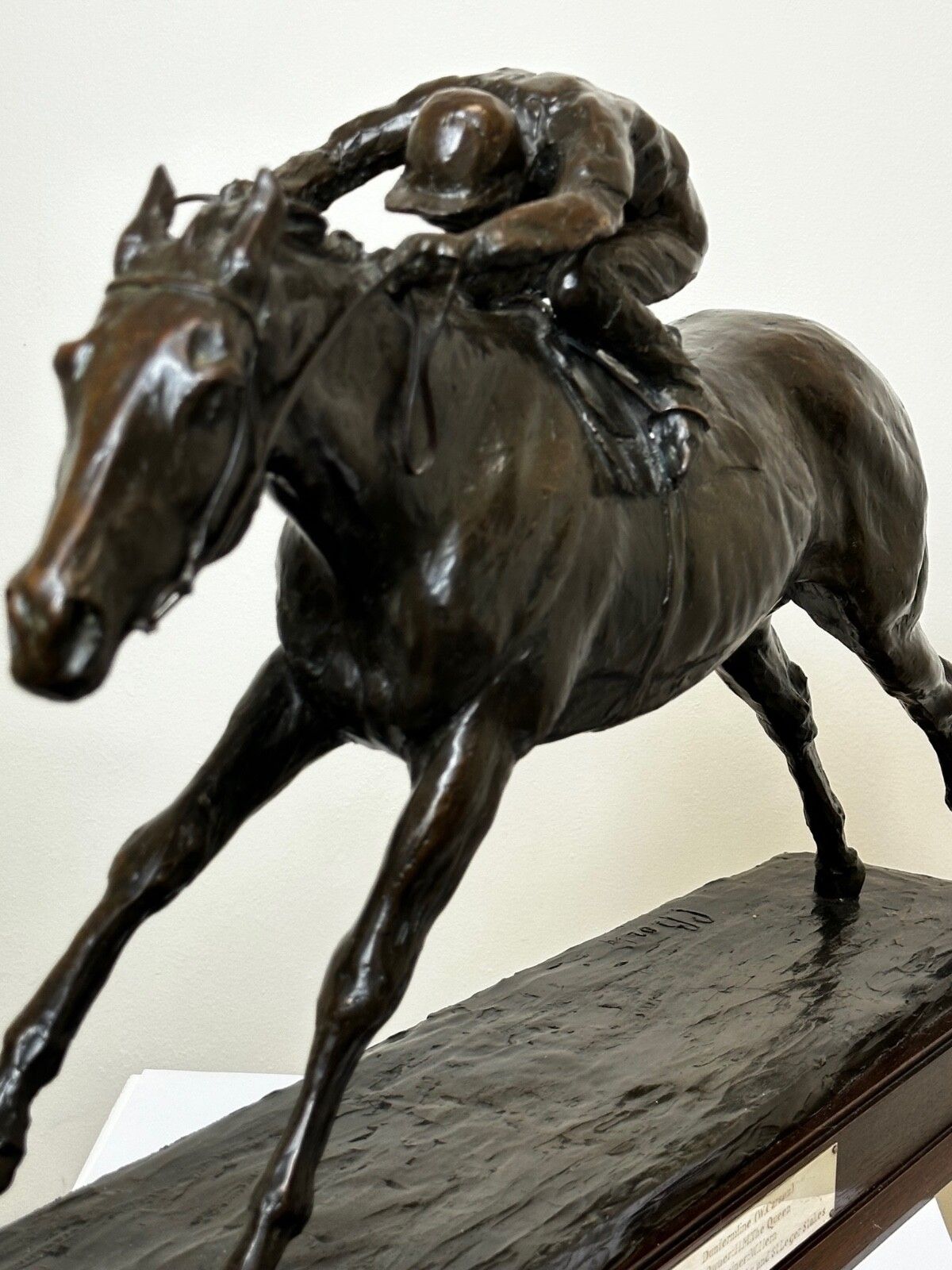 Bronze Race Horse Dunfermline Jockey Willie Carson Sculpture By Phillip Blacker photo vintage