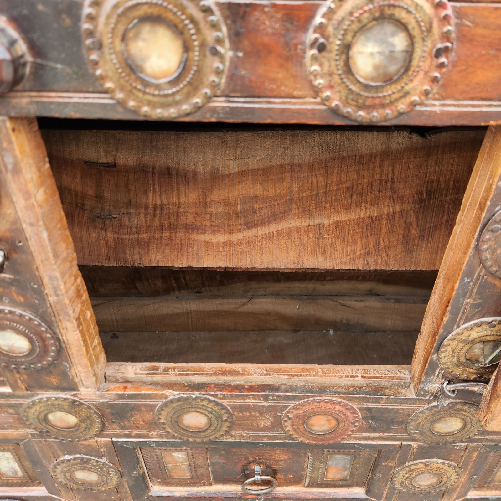 Fabulous Antique Indian Damchiya Carved Teak Dowry Chest Storage photo 995.0