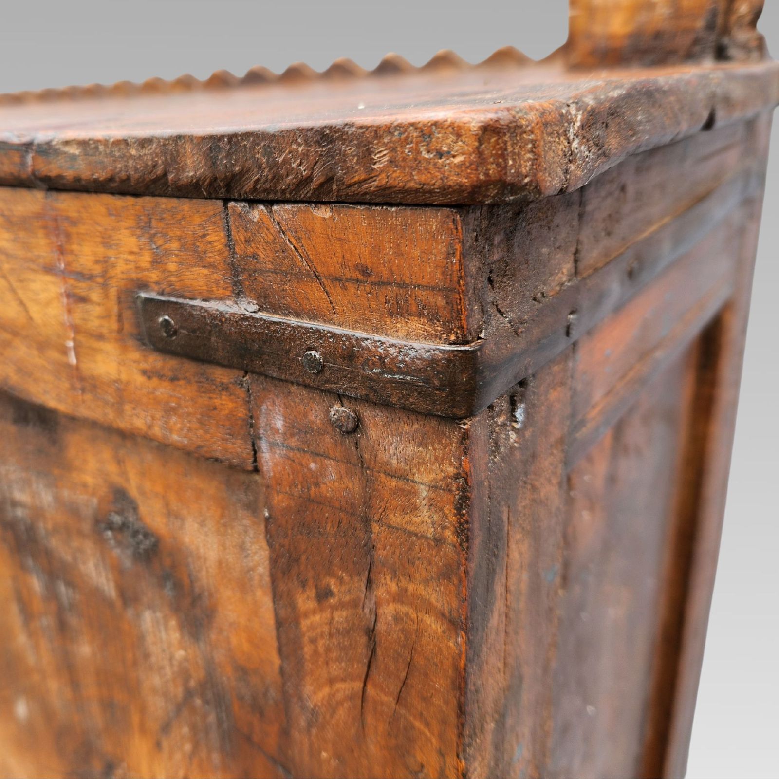 Furniture Fabulous Antique Indian Damchiya Carved Teak Dowry Chest Storage photo
