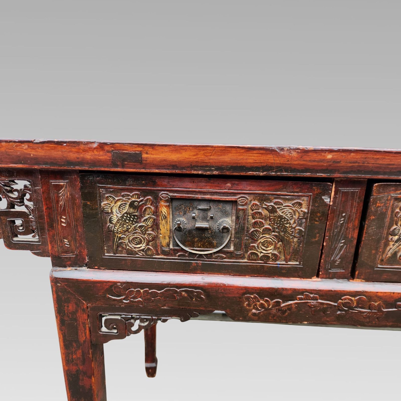 Stunning Antique Chinese 19th Century Qing Dynasty Elm Altar Table Chinoiserie photo Furniture