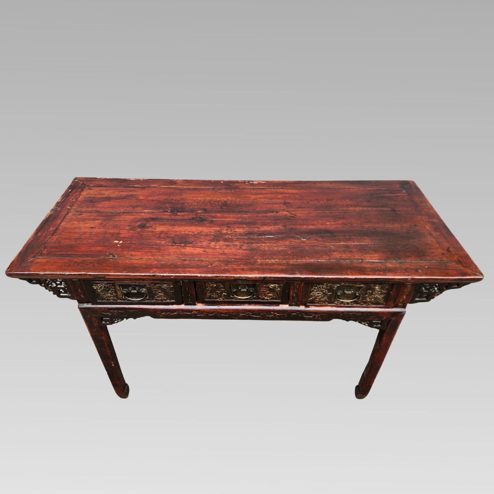 Stunning Antique Chinese 19th Century Qing Dynasty Elm Altar Table Chinoiserie photo vintage