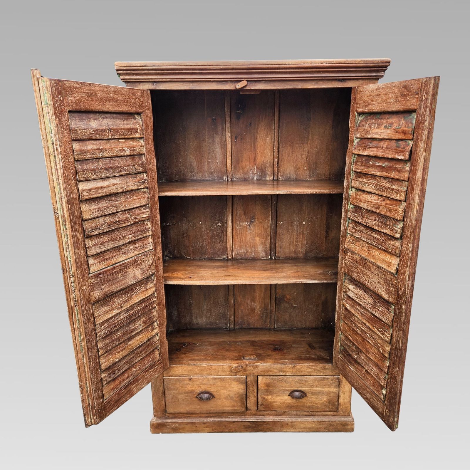 Quality Reclaimed Unique Indian Rosewood Louvre Cupboard photo for sale