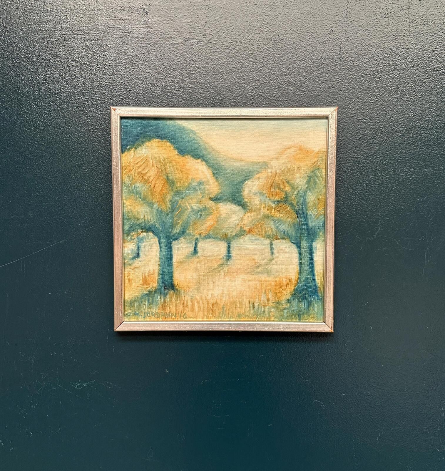 Original Swedish Oil On Canvas – “Morgonljus” By Kjell Jordahn (1976) – Framed 33 × 32.5 Cm (13" × 12.8")