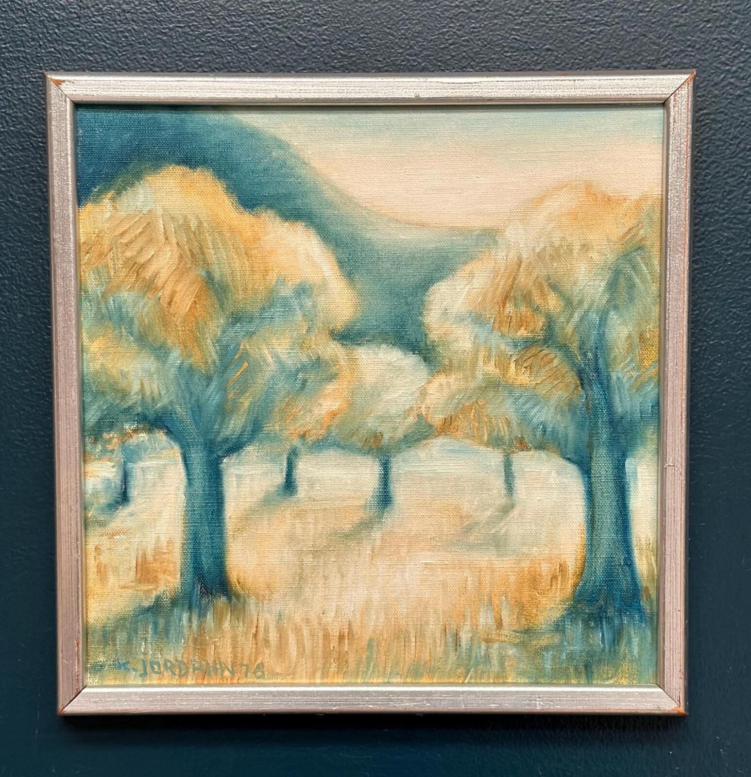 Original Swedish Oil On Canvas – “Morgonljus” By Kjell Jordahn (1976) – Framed 33 × 32.5 Cm (13" × 12.8") photo furniture
