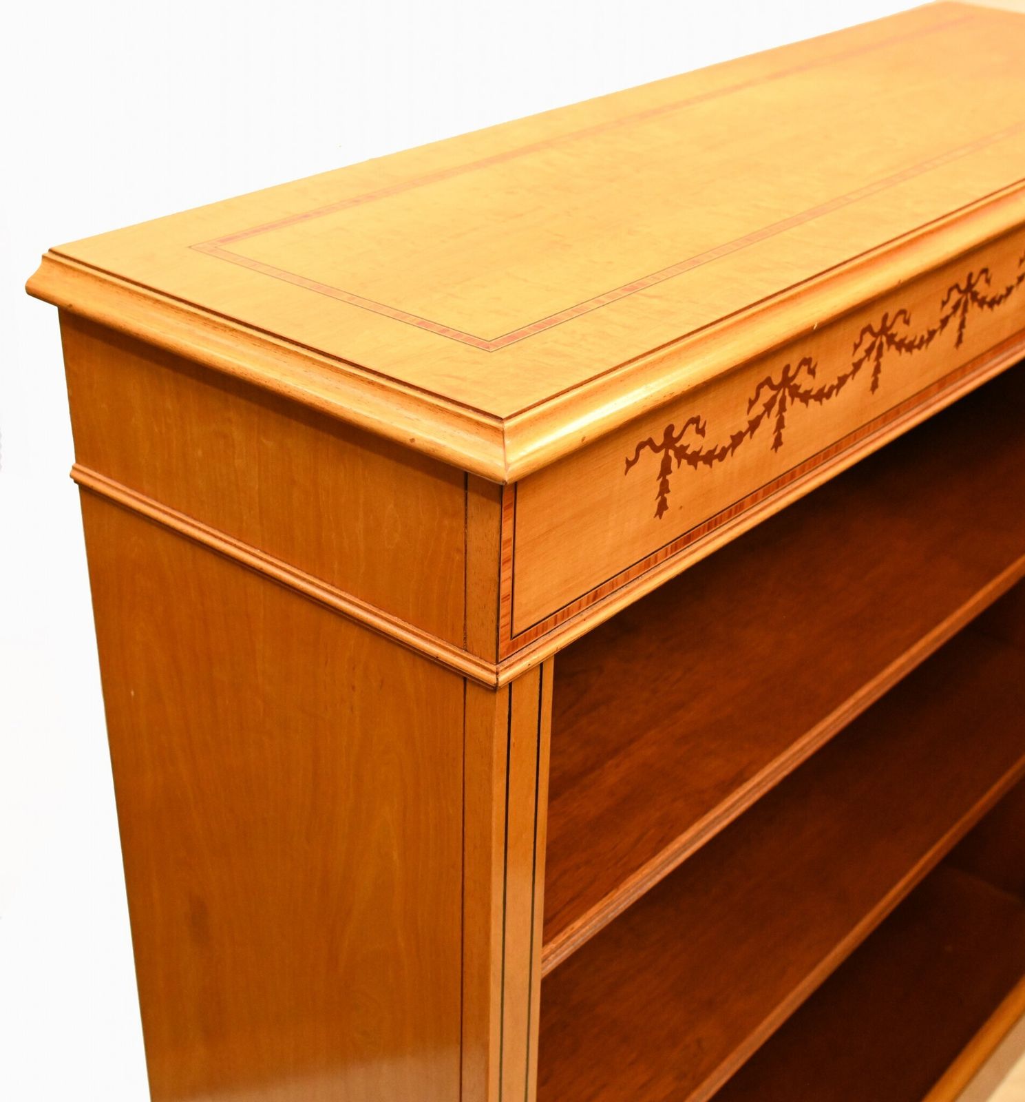 photo furniture Regency Open Bookcase In Satinwood Sheraton Bookcases Bespoke