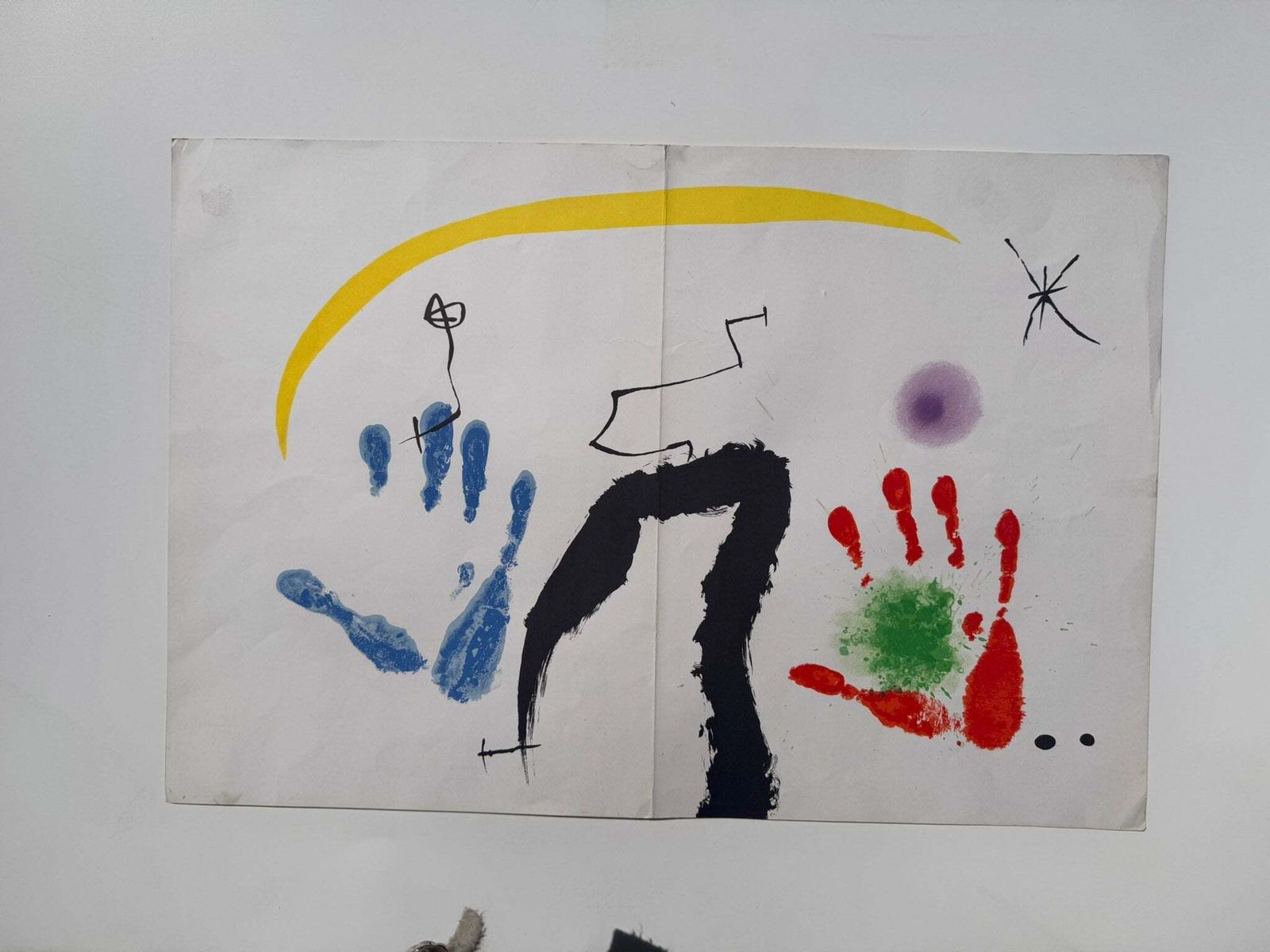 Miro, Jean. "Le Mains" Lithograph In Colours. Published In 1971 photo for sale