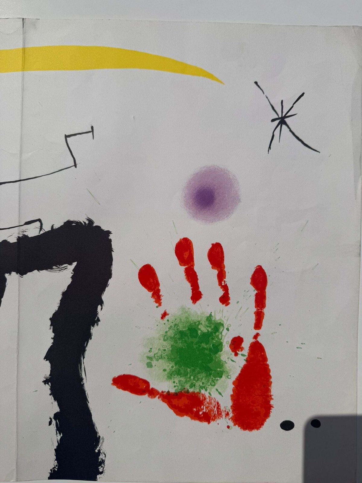Miro, Jean. "Le Mains" Lithograph In Colours. Published In 1971 photo Art