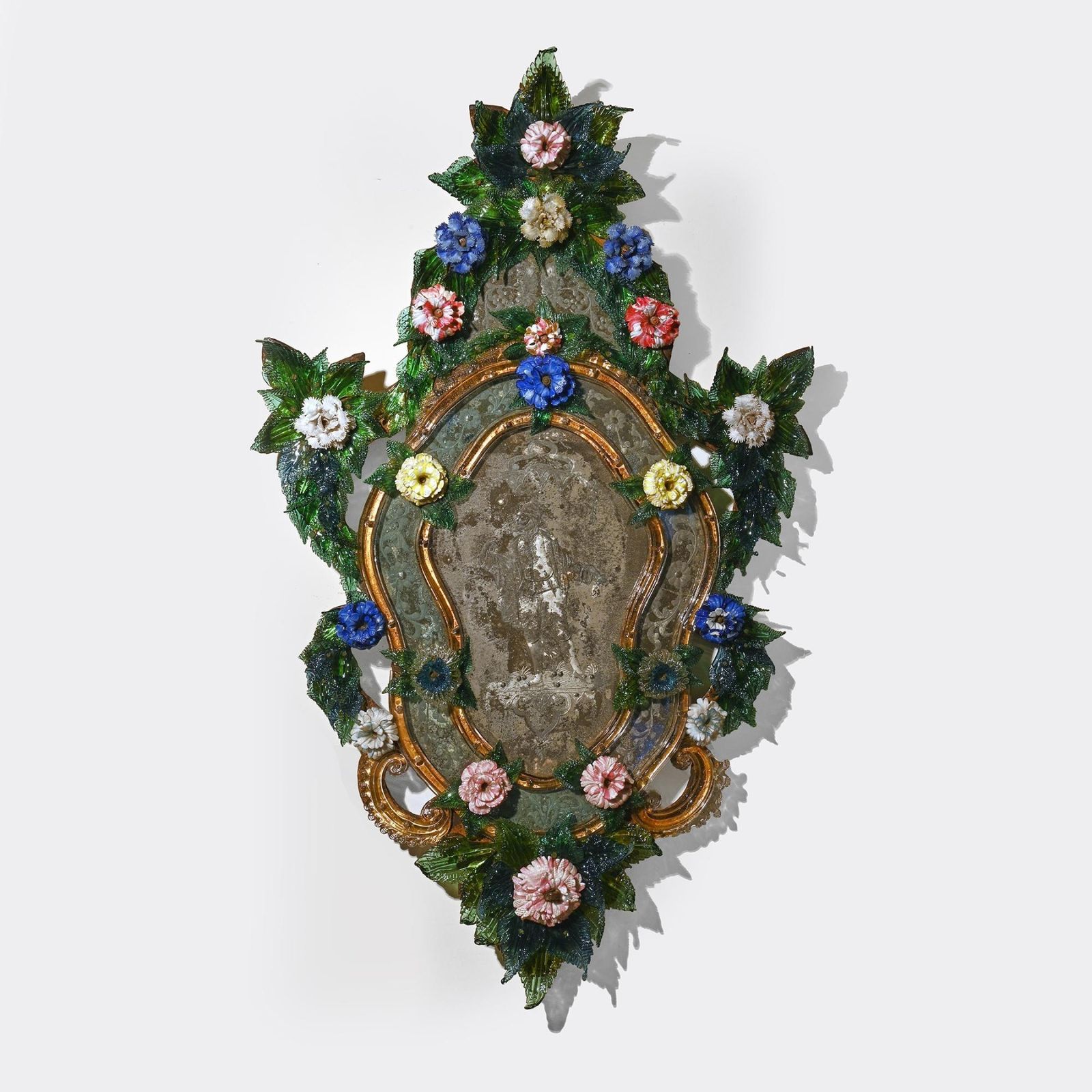 Pair Of 18th Century Venetian Murano Glass Mirrors photo furniture