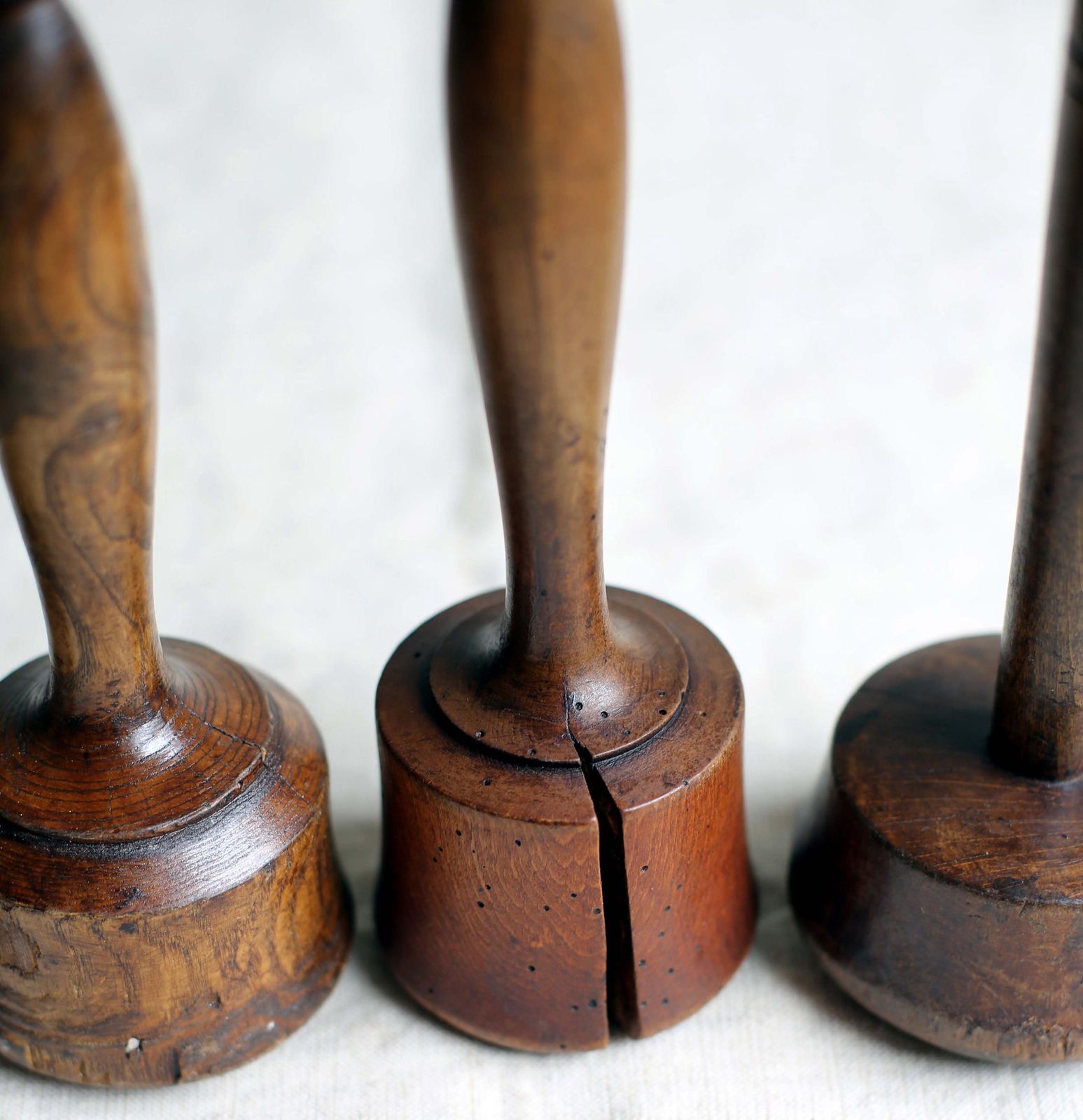Collection Of 4 Large Antique French Rustic Wooden Pestles Primitive Mashers Spice Grinders photo buy