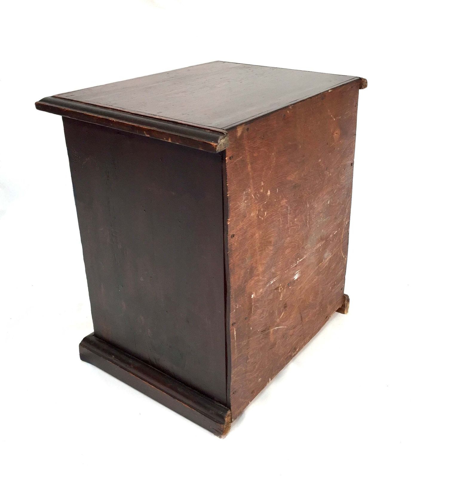 145.0 Antique Tabletop Rustic Wooden Chest Of Drawers / Filing Storage Box Cabinet photo