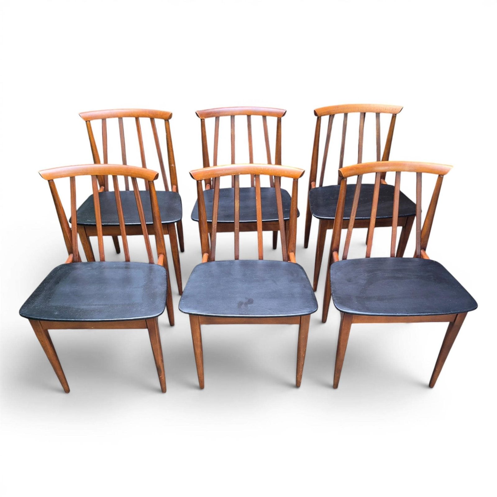 Set Of 6 Vintage Elliots Of Newbury Dining Chairs | Mid Century Teak Dining Chairs | Eon Dining Set | Retro Scandinavian Style Seating photo furniture