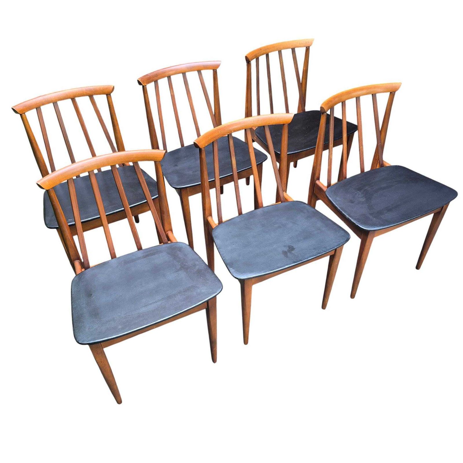 Set Of 6 Vintage Elliots Of Newbury Dining Chairs | Mid Century Teak Dining Chairs | Eon Dining Set | Retro Scandinavian Style Seating photo for sale