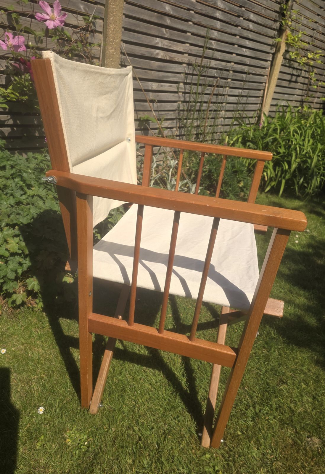 Vintage Teak And Canvas Director's Chair