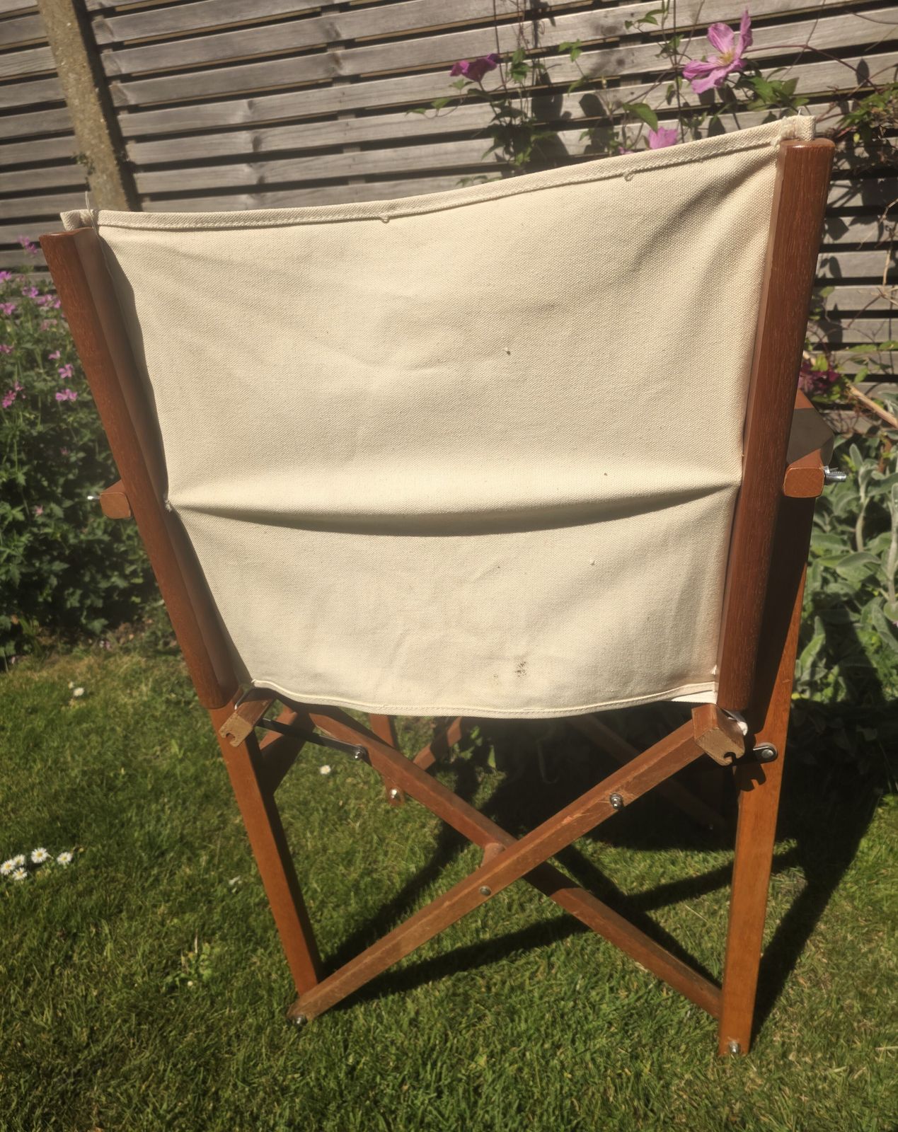Vintage Teak And Canvas Director's Chair photo vinterior