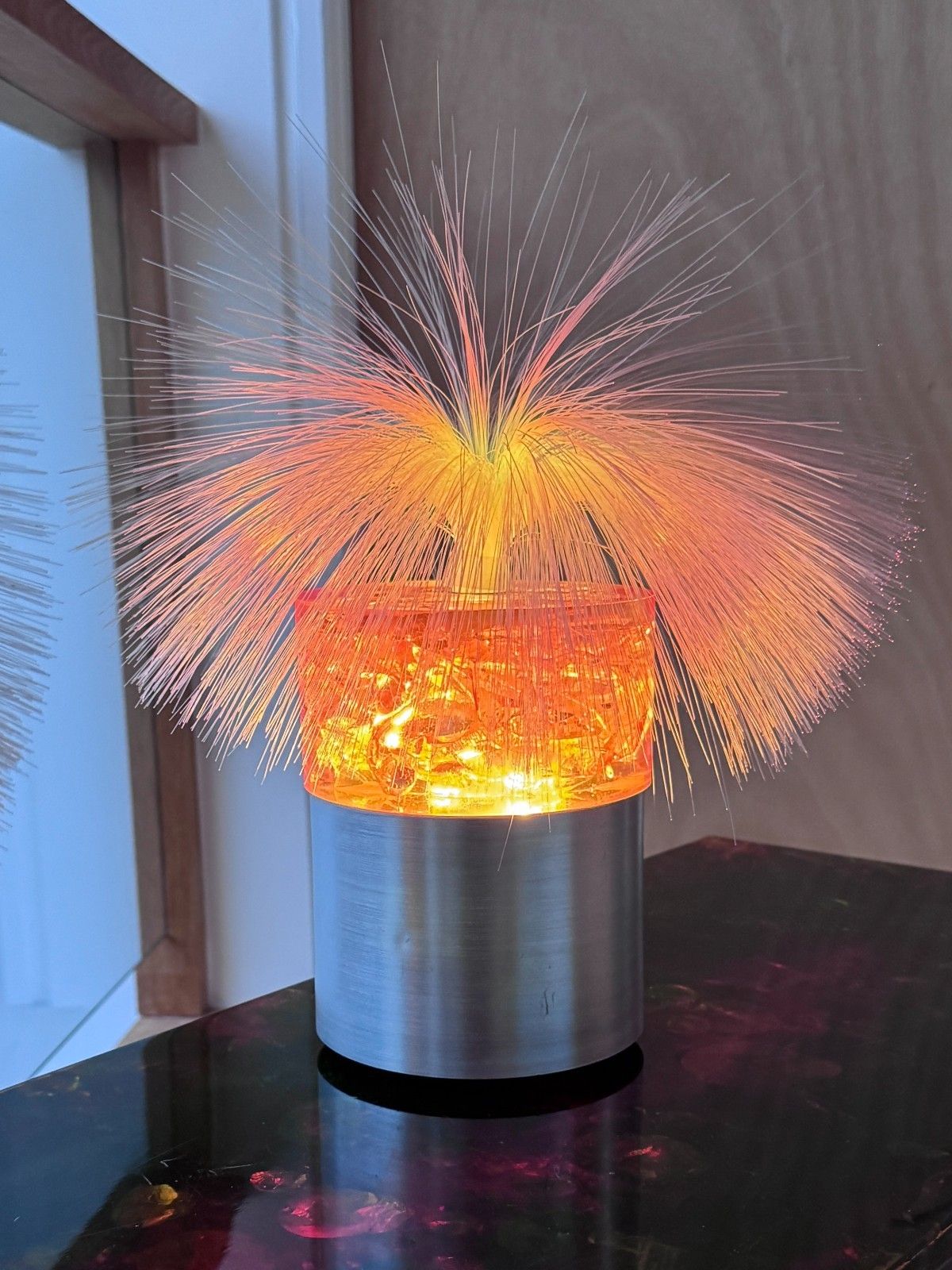 photo buy 2 Rare Vintage Sheerlite Fibre Optic Shattaline Table Lamps New Led Bulbs A/F