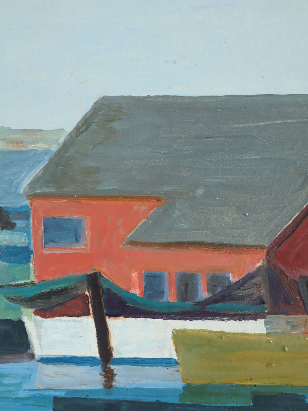 The Colourful Harbour  Oil Painting photo vinterior
