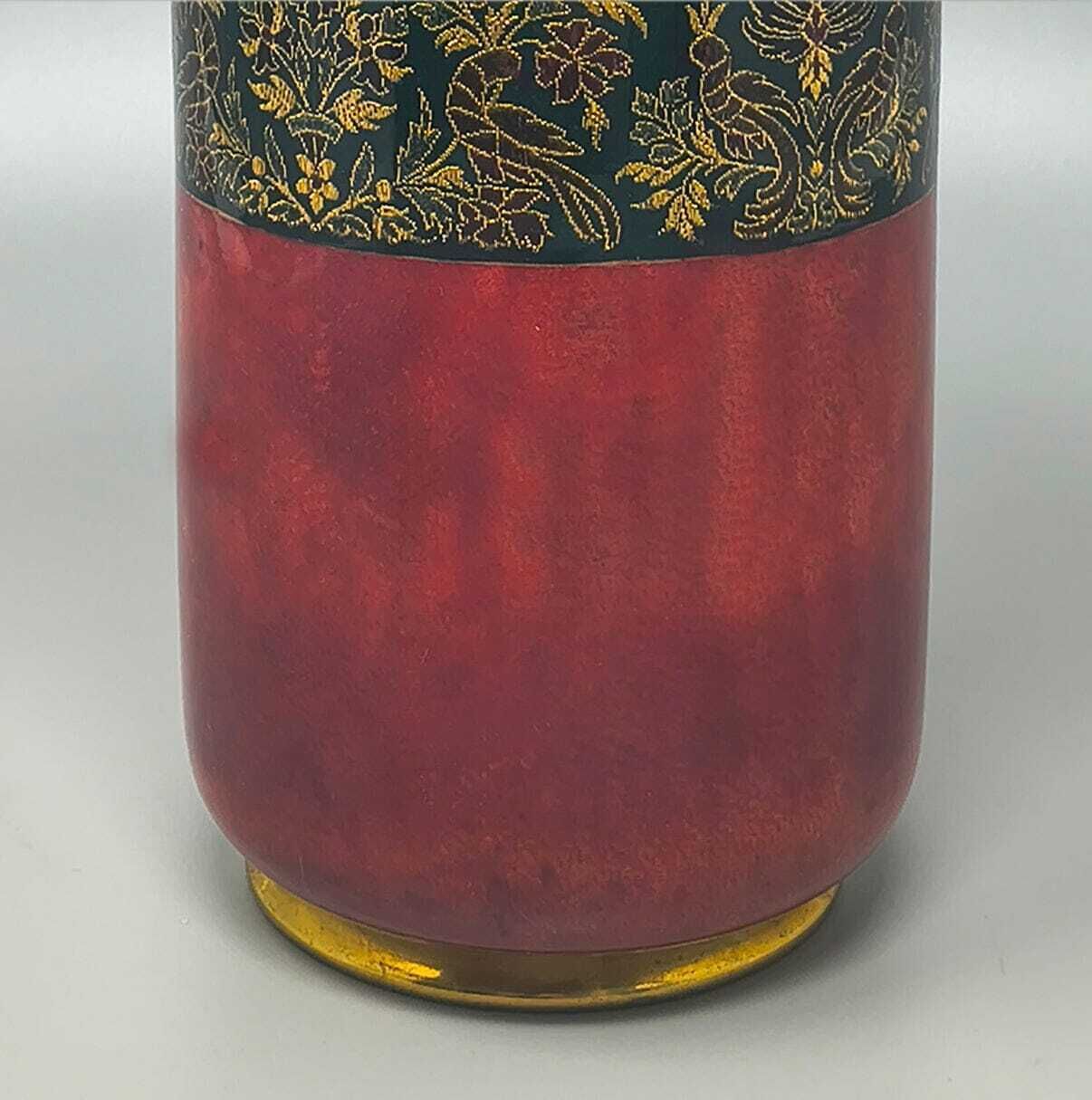 1960s Astonishing Red Cocktail Shaker In Parchment. Made In Italy photo vintage