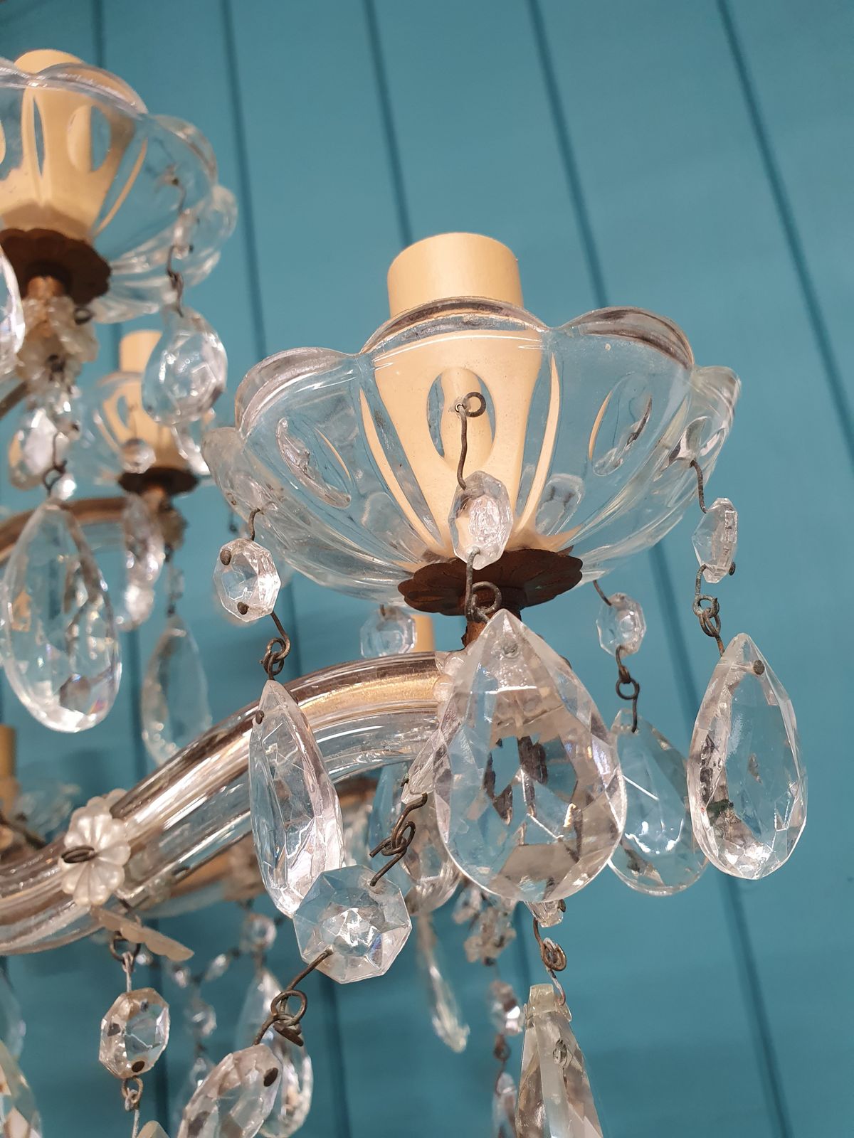 12 Arm Cut Glass Crystal Antique Chandelier 25" photo Lighting