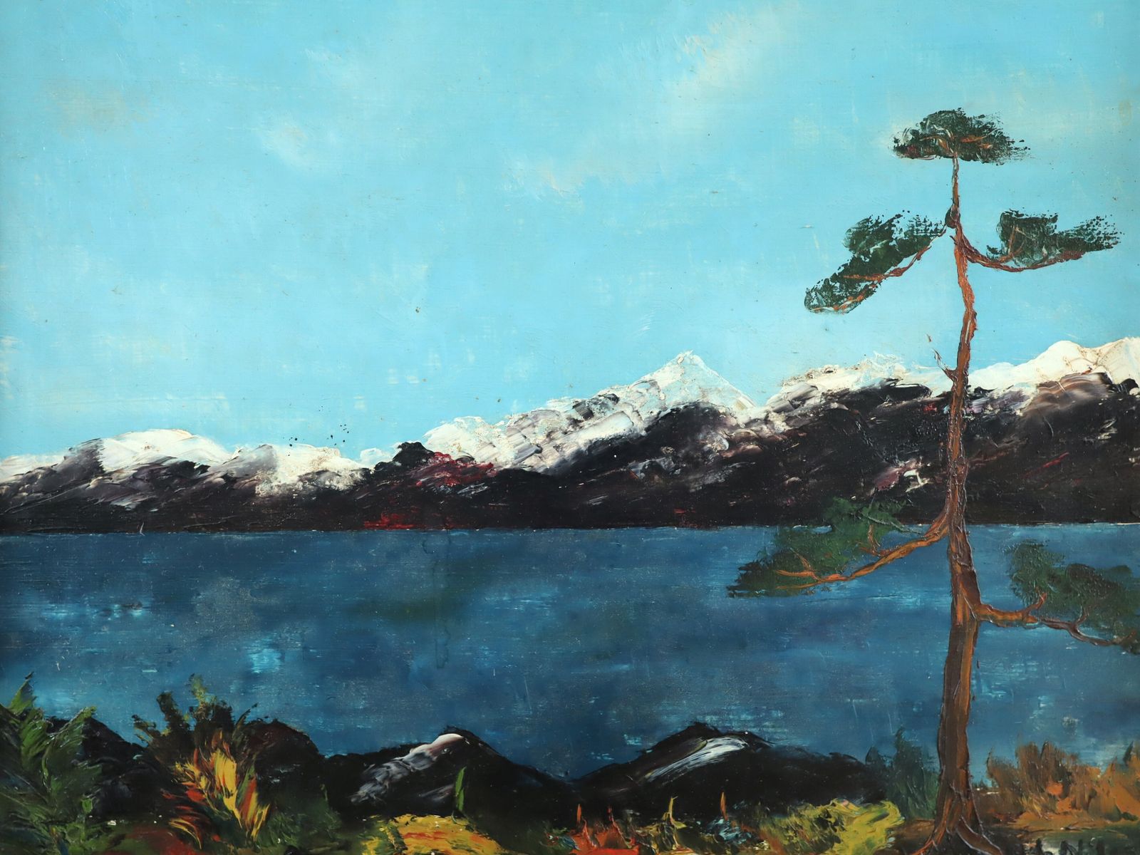 The Last Pine Oil Painting, Mid 20th Century photo for sale