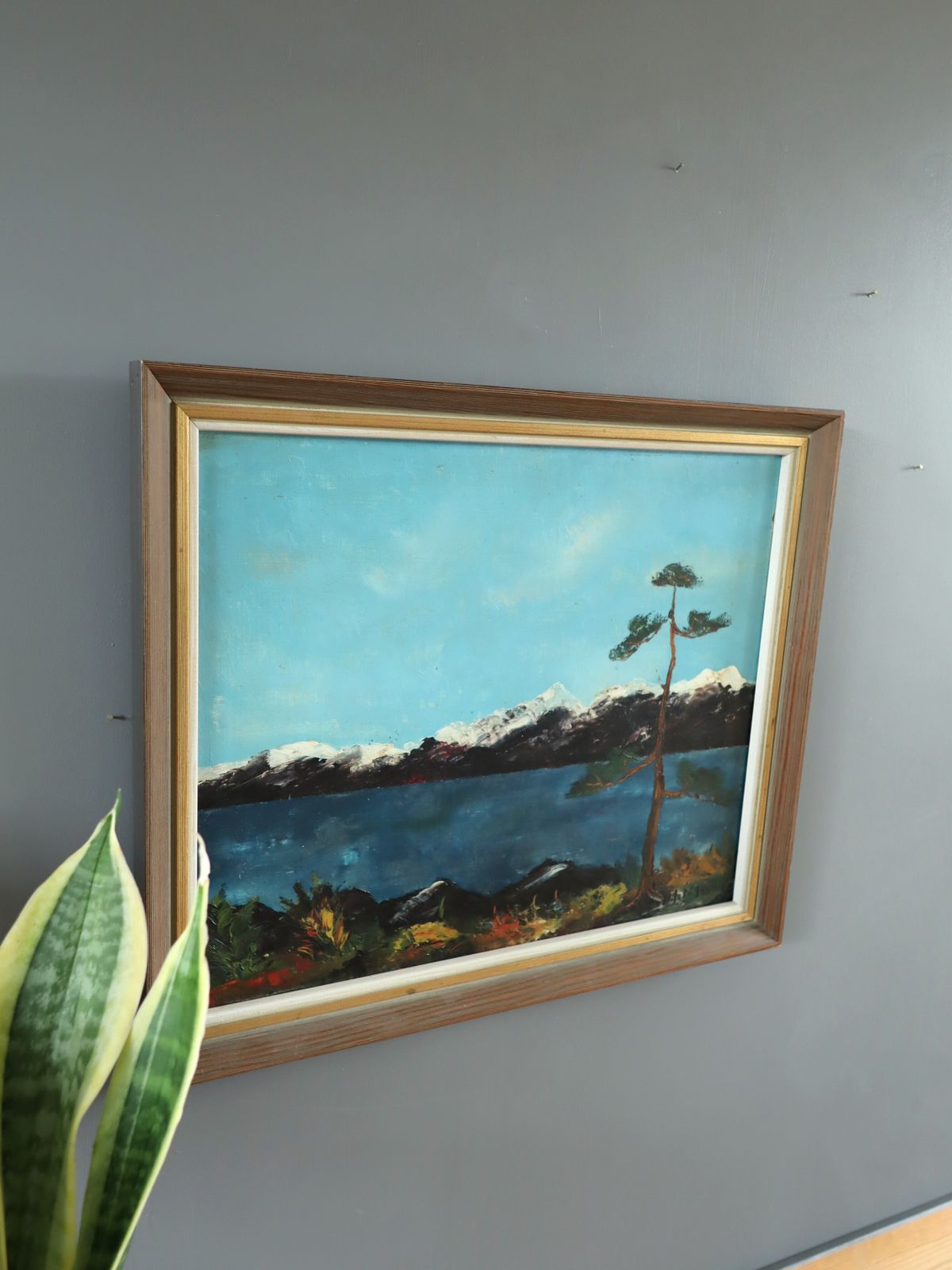 The Last Pine Oil Painting, Mid 20th Century photo vintage