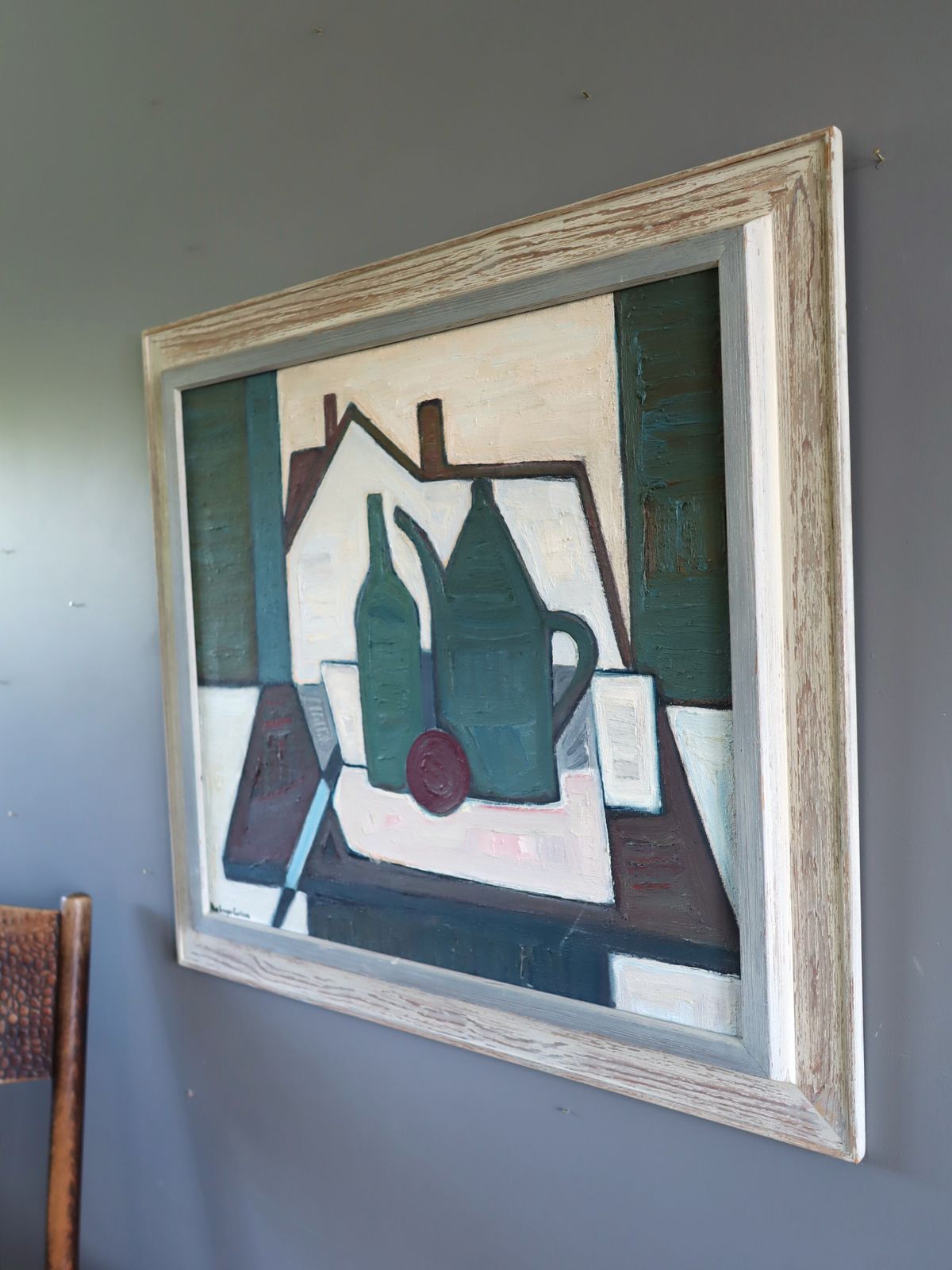 Green Vessels & House Form Oil Painting photo Art