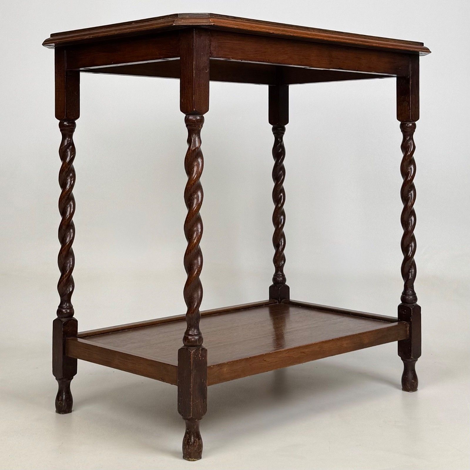 Antique 20th Century Barley Twist Side Table In Golden Oak ( Af 5726 ) photo Furniture
