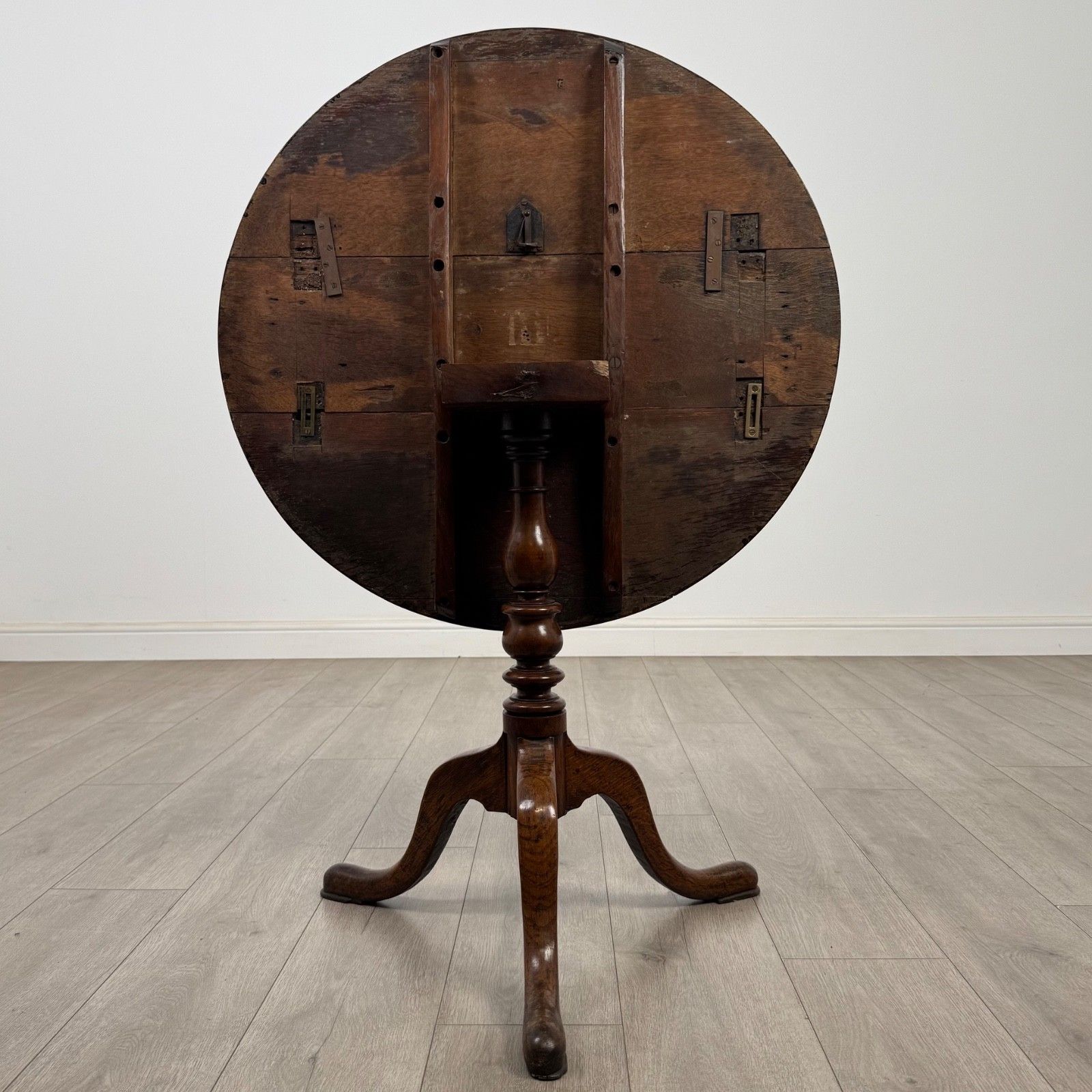 Antique 18th Century Georgian Tilt Top Table In Golden Oak ( Af 5695 ) photo Furniture