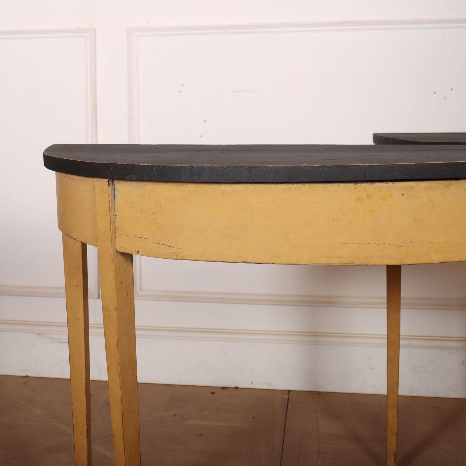 Small Pair Of Painted Demi Lune Console Tables photo furniture