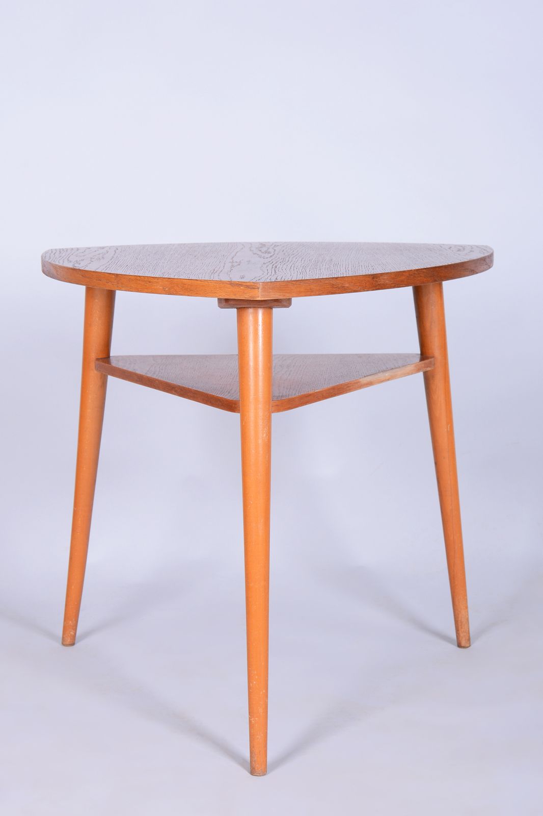 Restored Mid Century Small Wooden Table, By český Nábytek Np Jičín, Czech, 1950s