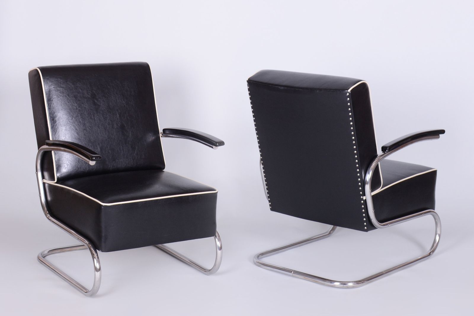 photo for sale Restored Bauhaus Armchair, By W. Gispen For Mücke Melder, Chrome, Czech, 1930s