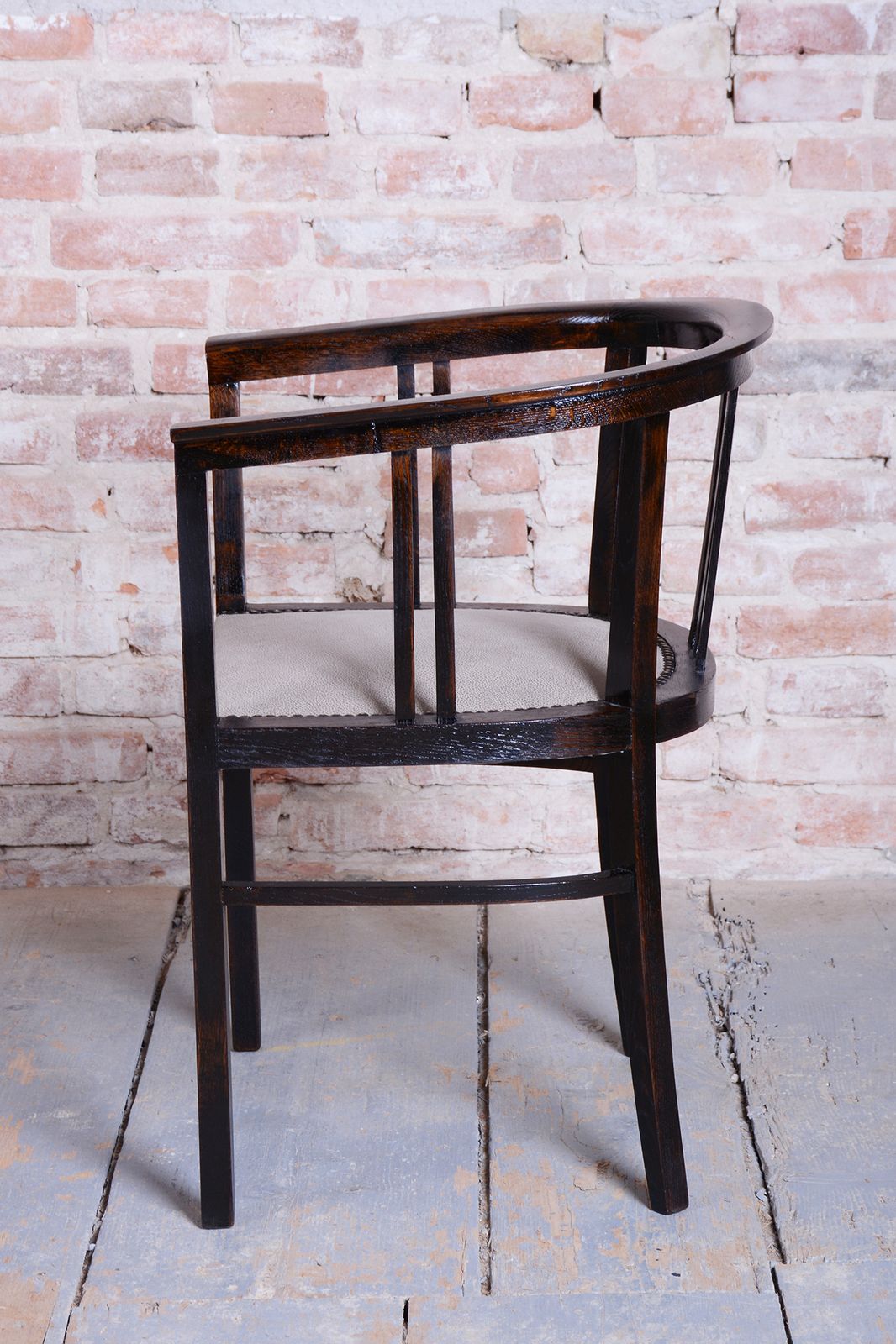 Restored Art Deco Armchair, Oak, Repolished, Reupholstred, Czech, 1920s photo Furniture