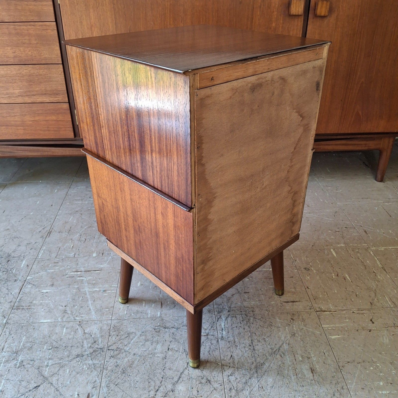 Furniture Fab Vintage Mid Century Modern Small Chest Of Drawers Bedside Table Walnut Teak photo