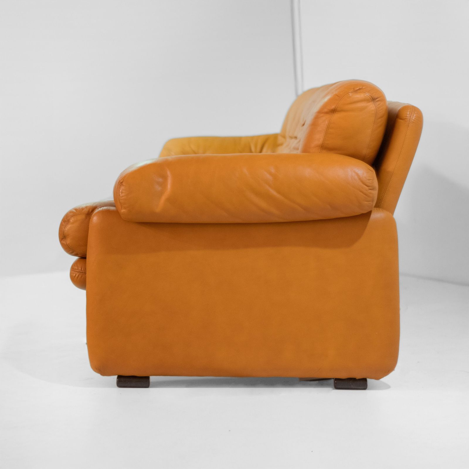 Vintage Coronado Brown Leather Living Room Set Tobia Scarpa Labeled C&B Italia photo Furniture
