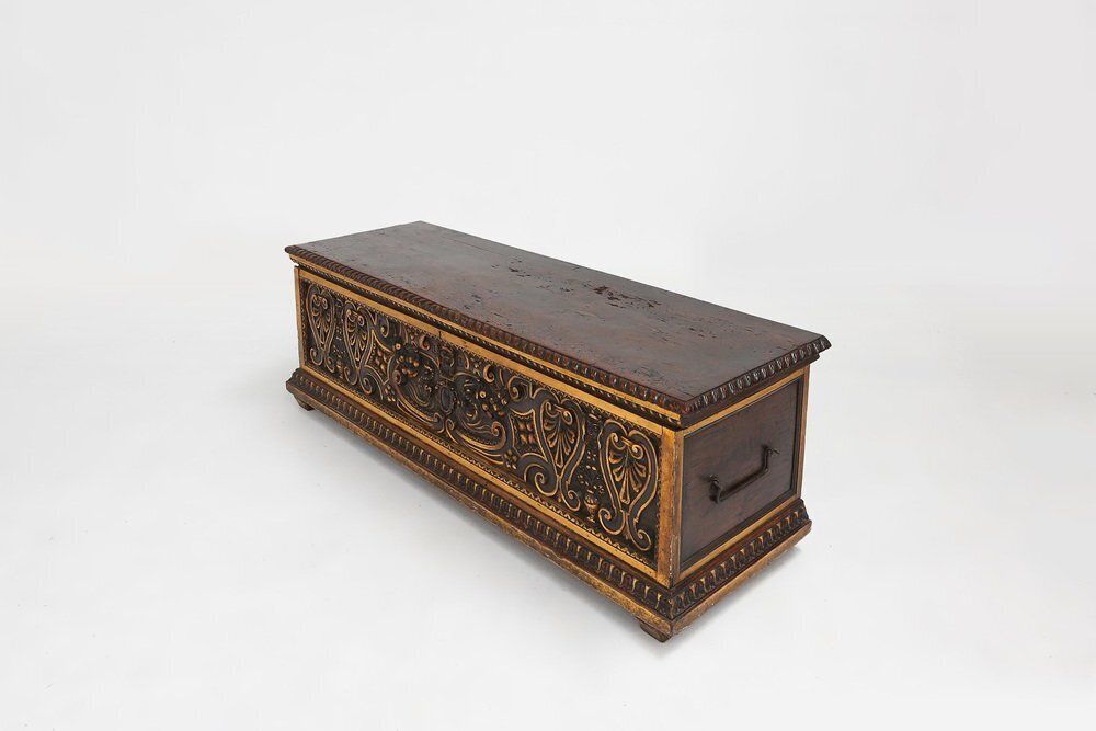 photo buy Venetian Carved And Polychroom Oak Chest