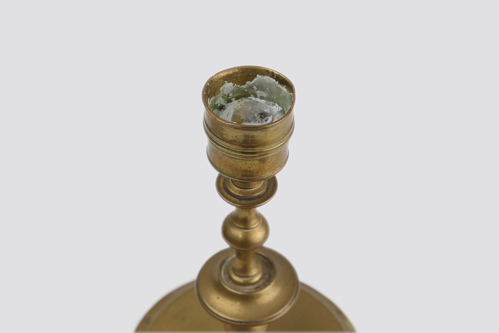Antique Flemish Copper Disc Candlestick, 15th Century photo buy