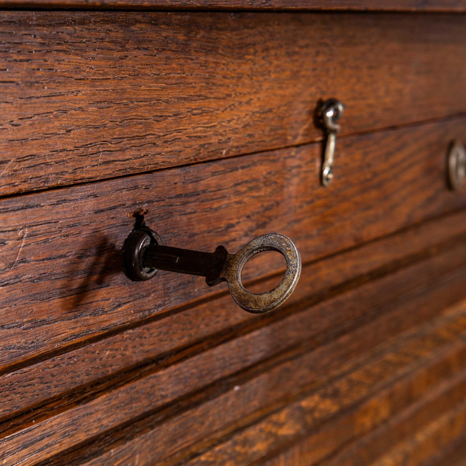 1940’s French Small Oak Atelier Tambour Cabinet photo buy