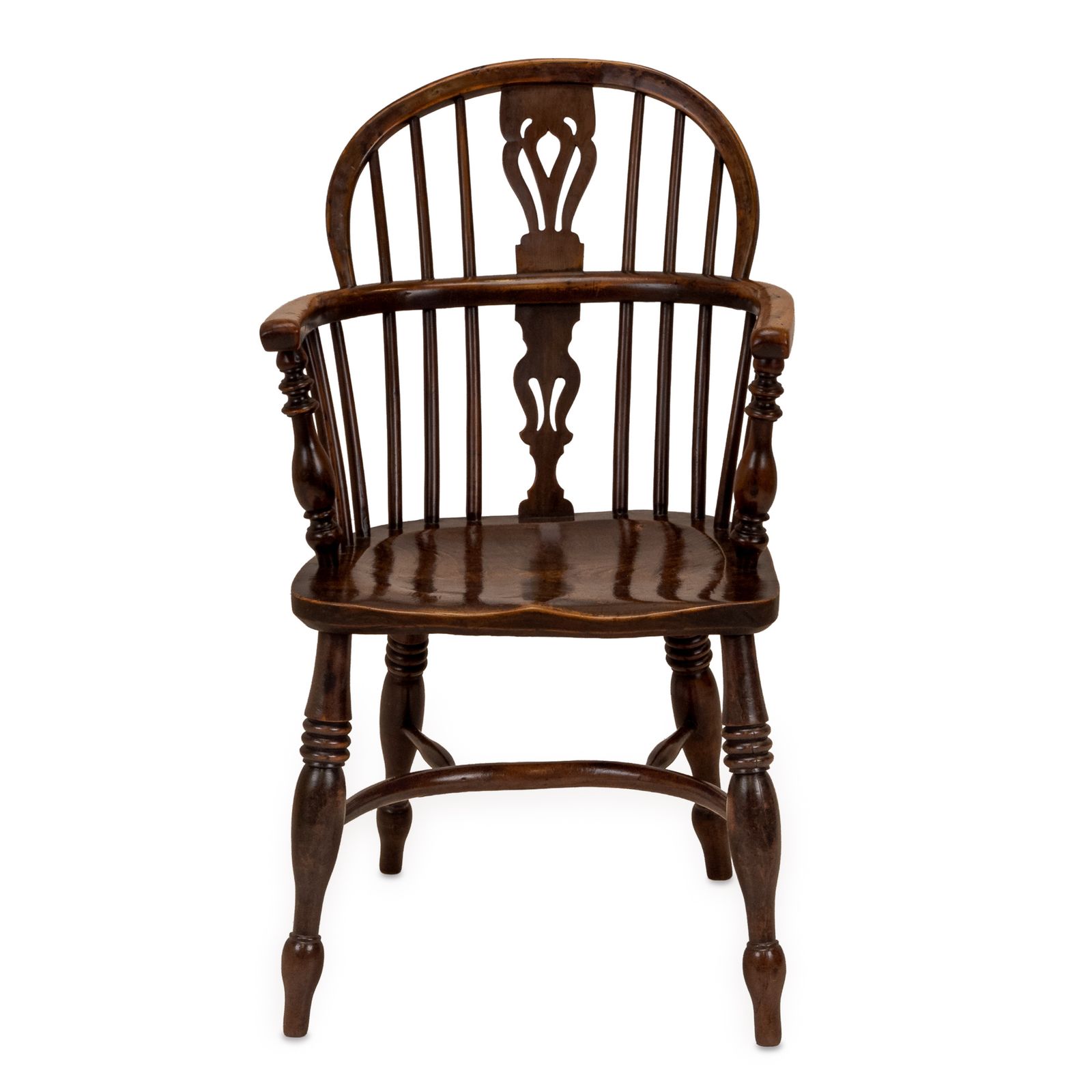 Matched Set Of Six Early 19th Century English Yew & Elm Windsor Armchairs With Crinoline Stretchers, C.1820–1840 photo buy