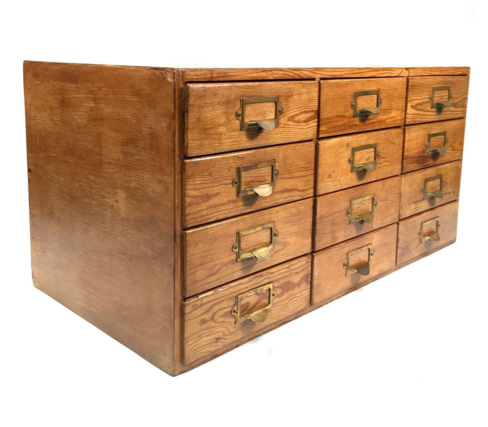 399.0 Antique Wooden Large Tabletop Filing Cabinet Drawers / Storage Box 20th Century photo