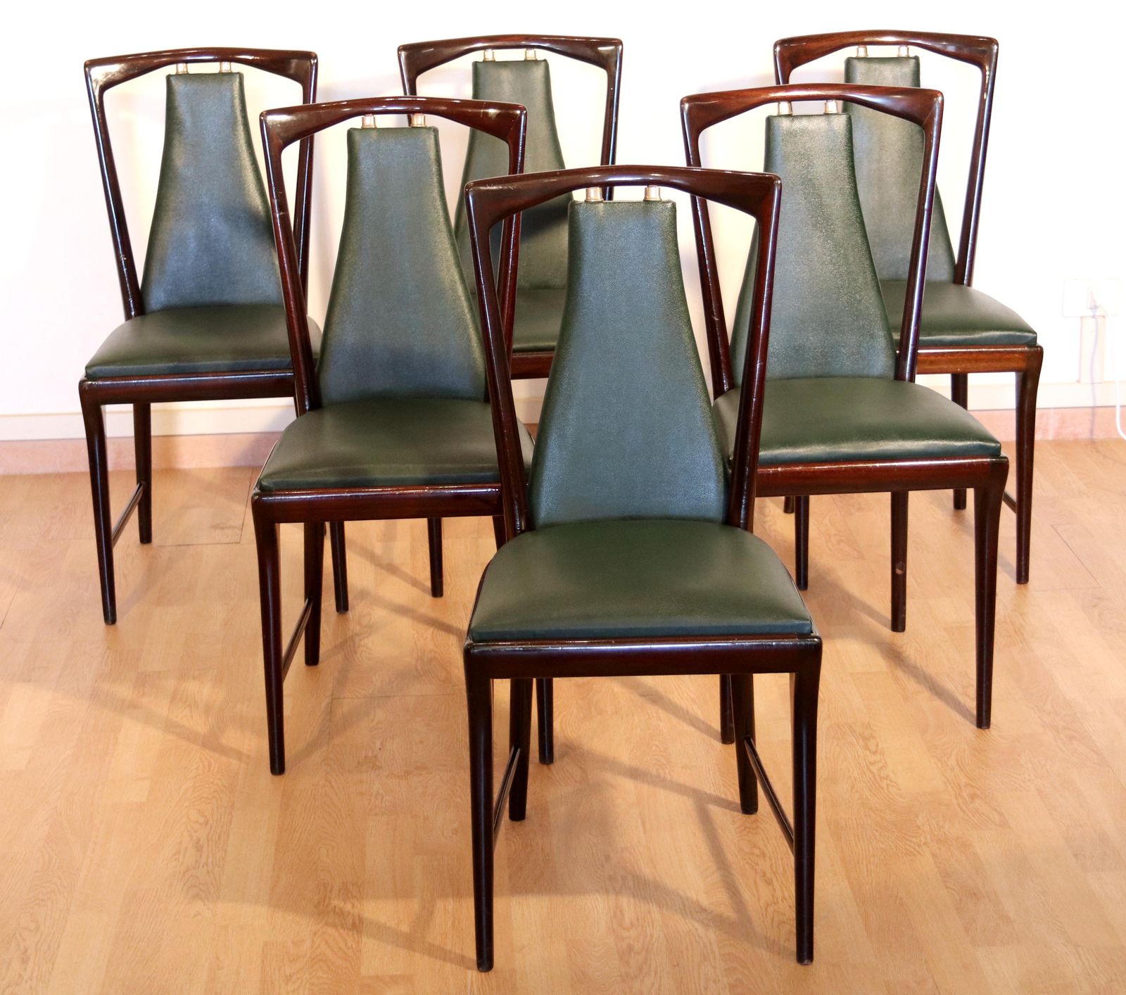 Set Of 6 Mid Century Chairs By Osvaldo Borsani, Atelier Borsani Varedo photo for sale