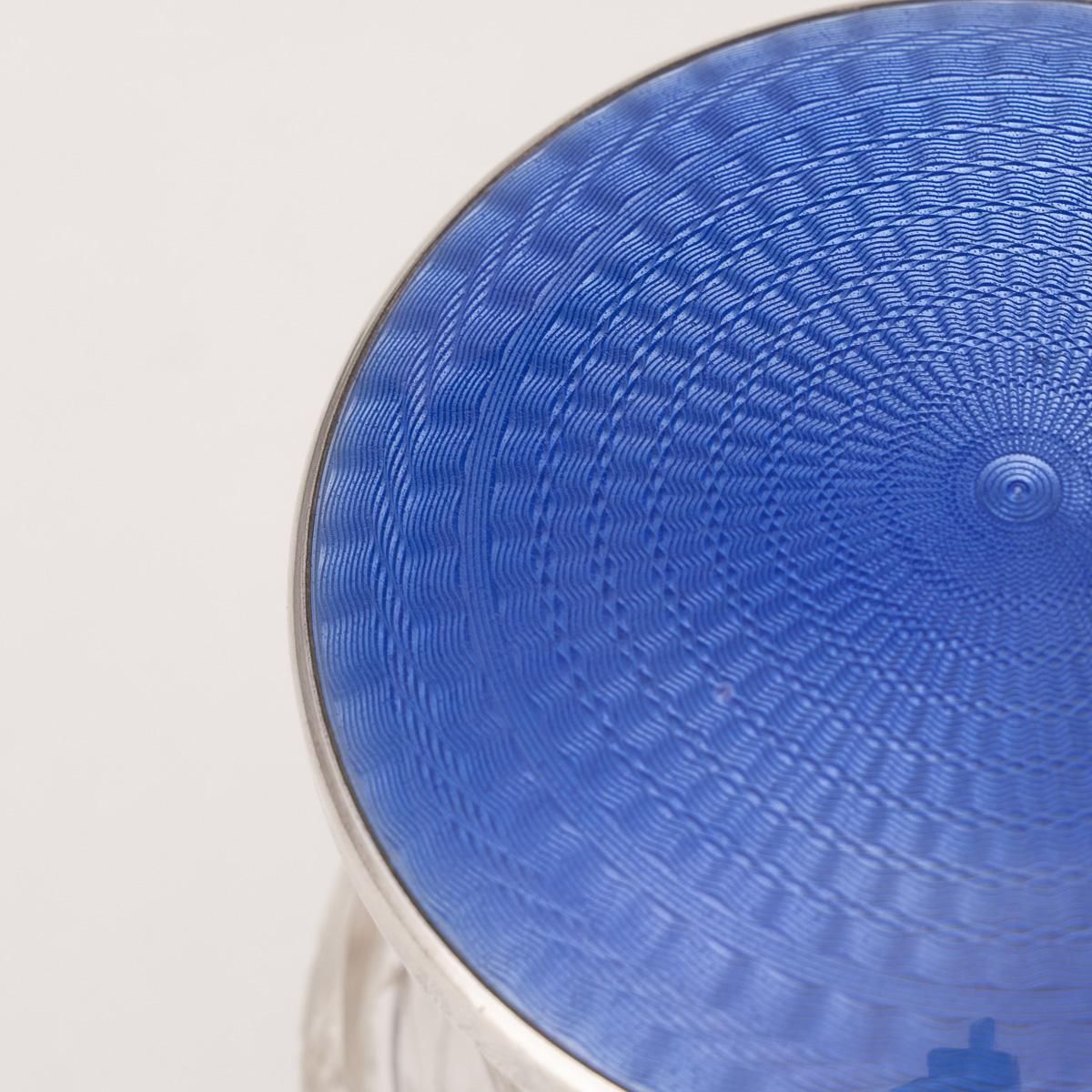 photo furniture Antique Silver Mounted Guilloché Enamel Jar By Henry Perkins, 1929