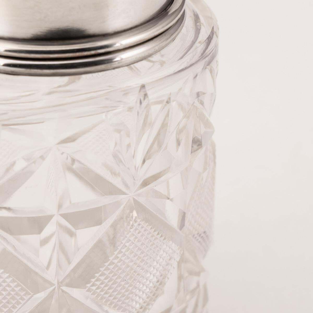 1932.0 Antique Silver Mounted Guilloché Enamel Jar By Henry Perkins, 1929 photo